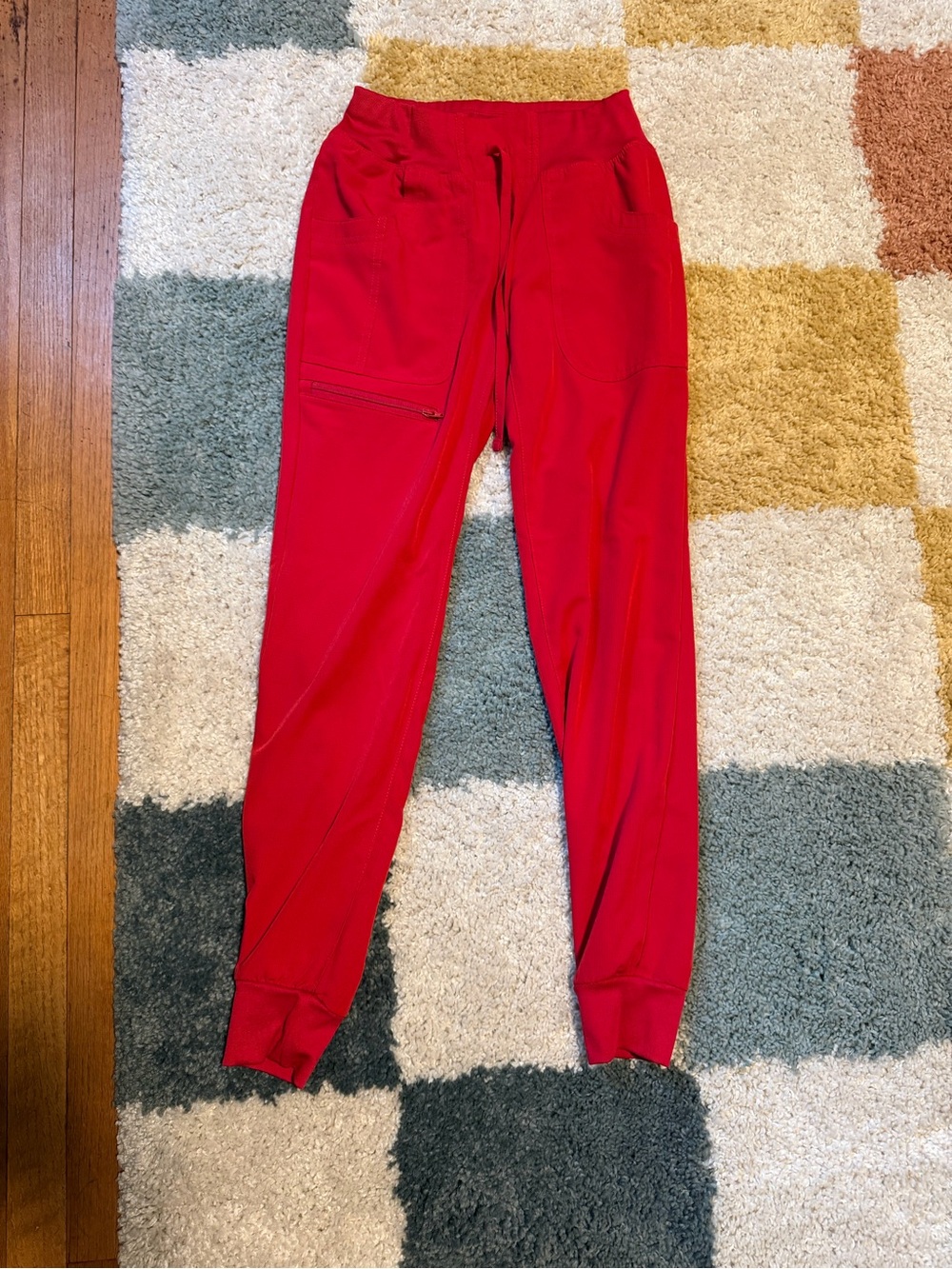 Bright Red Jogger Scrub  Pants
